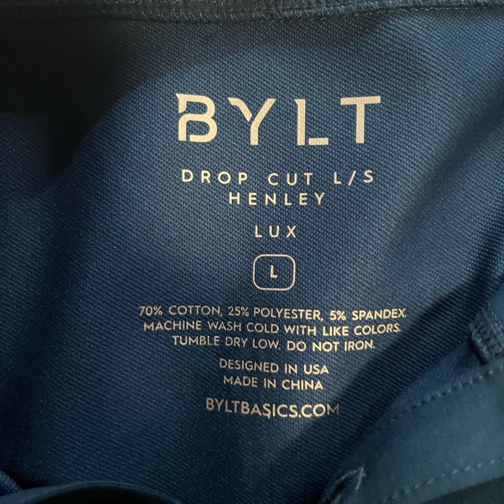 BYLT basics. NWOT. Pacific blue.  Large. BYLT blend fabric